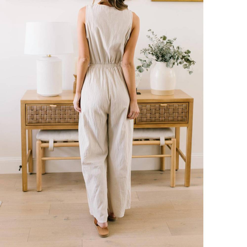 NEW ANDREE BY UNIT boardwalk jumpsuit in cream - Picture 2 of 10